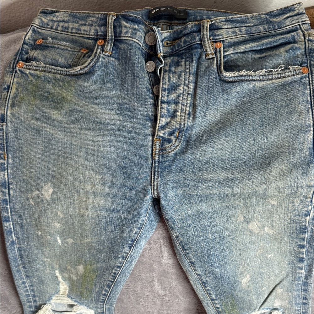 Men's Blue Distressed Jeans